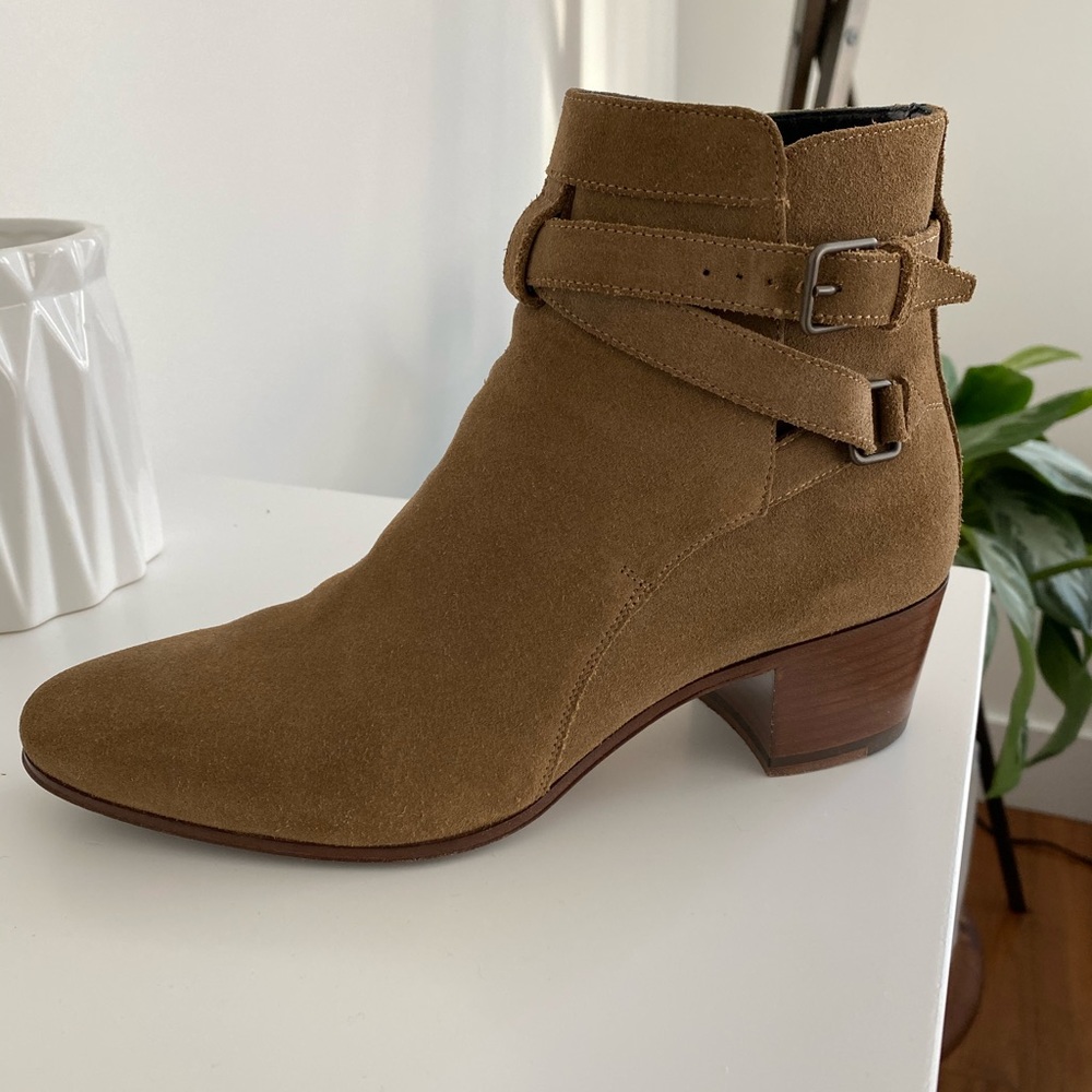 Suede booties by Saint Laurent